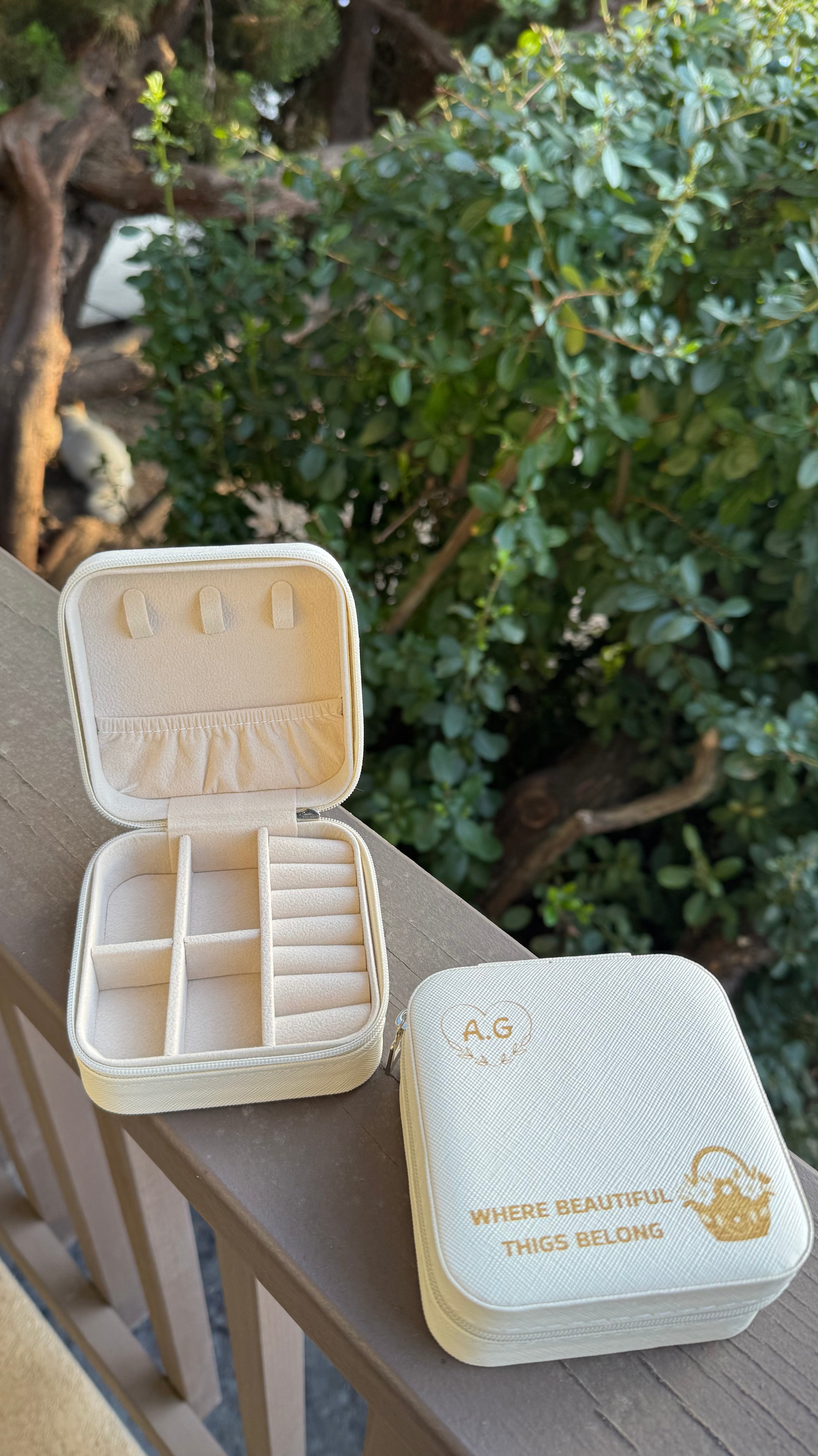 Personalized Travel Jewelry Box With Custom Name