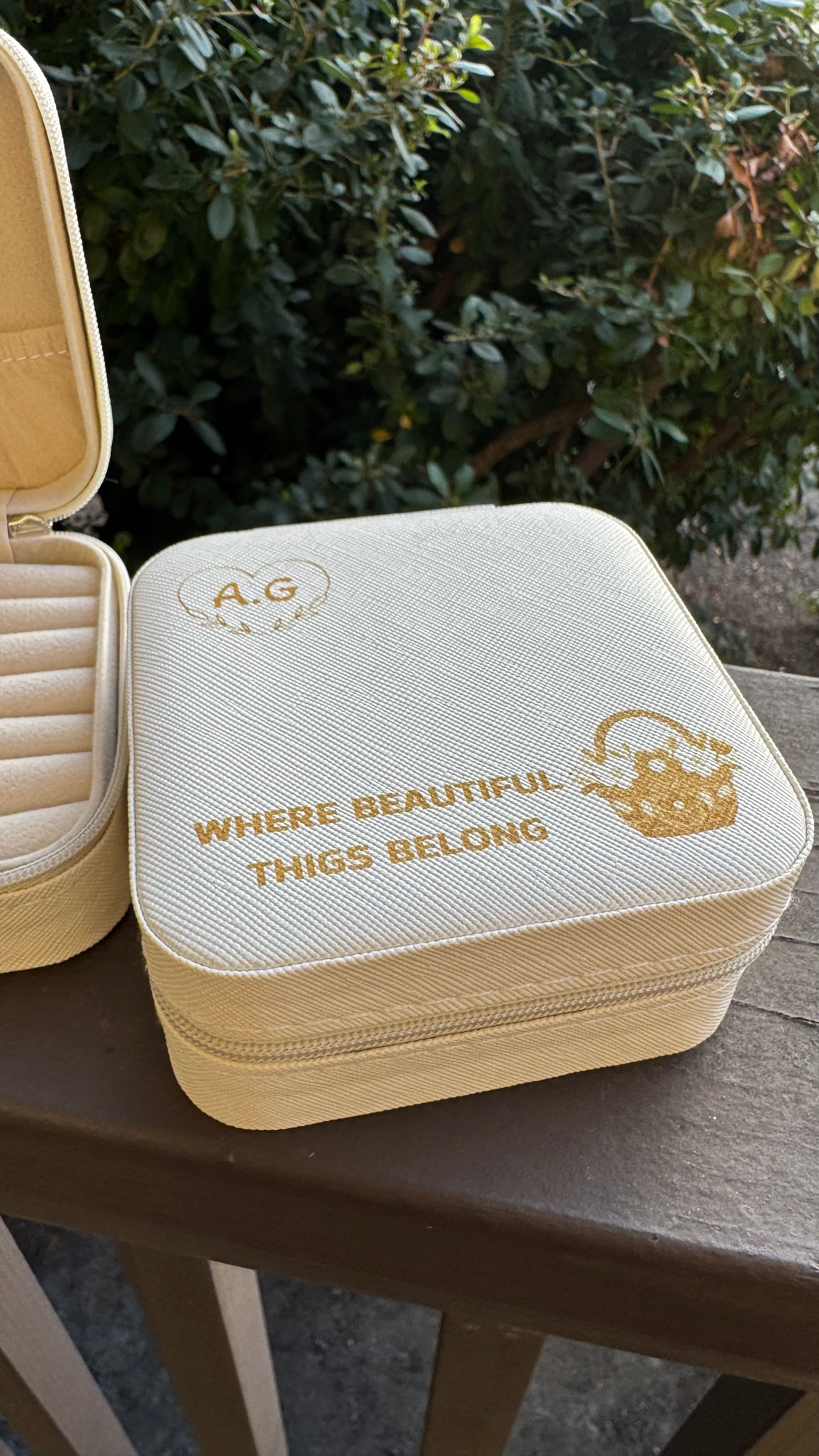 Personalized Travel Jewelry Box With Custom Name
