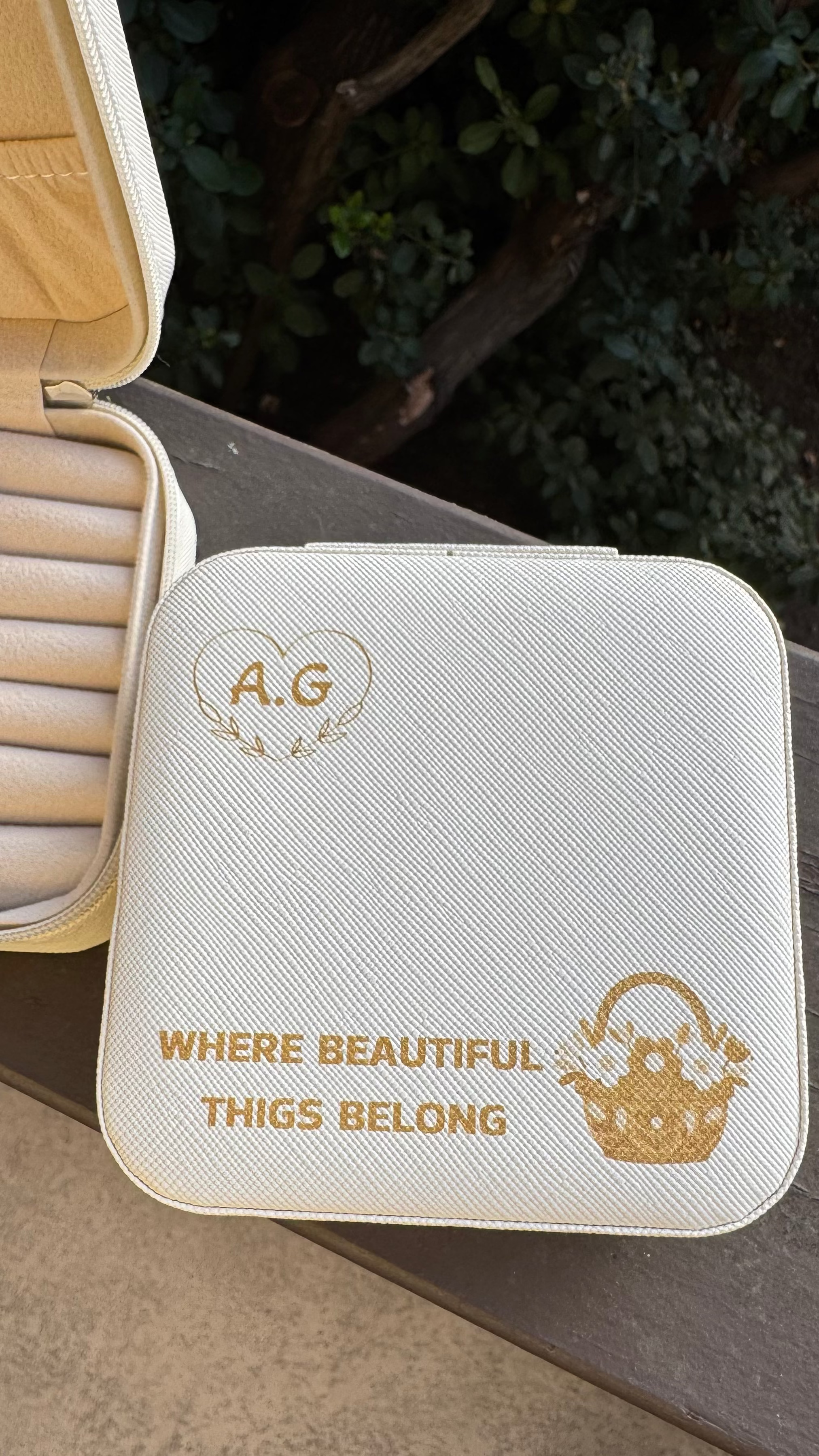 Personalized Travel Jewelry Box With Custom Name
